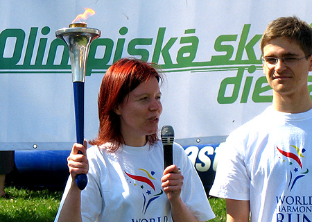 Ananstasia Aleksejeva with torch