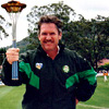 Allan Border holds the Peace Run Torch, 1997