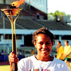 Cathy Freeman hold the Peace Torch
