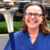 Prof. Fiona Wood holds Peace Torch, 2008