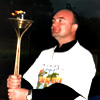 James Morrison holds the Peace Torch