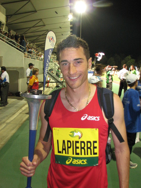 Fabrice Lapierre holds WHR Torch