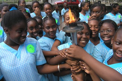 Mixed Foundation School (St. Johns, Antigua) with torch