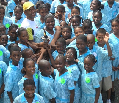 Mixed Foundation School (St. Johns, Antigua) group with torch