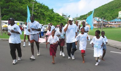 young Indian girl leads group in Grenada