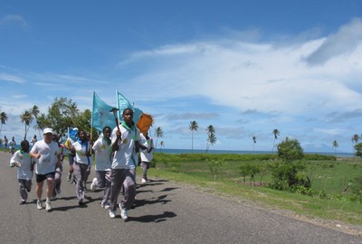 St. Lucia track team runs by beach