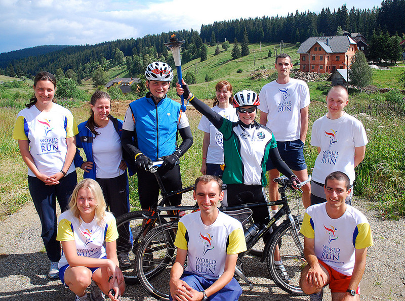 Meeting with cyclists near Kvilda