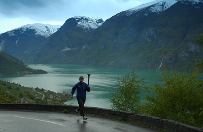 Runner w fjord