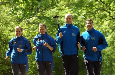 Team running in park 2