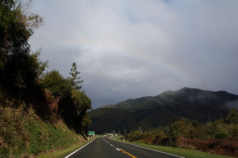 Rainbow on the way back to Christchurch.