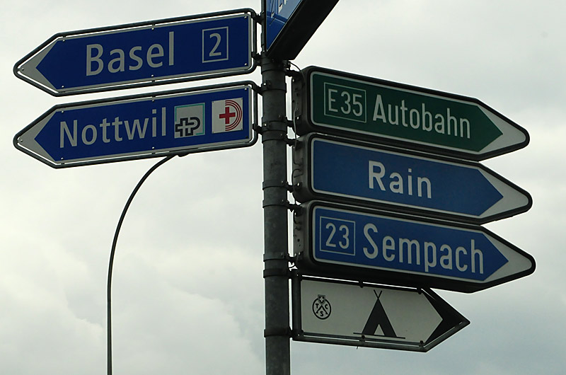 in Switzerland everything is organised: even the rain gets street signs...