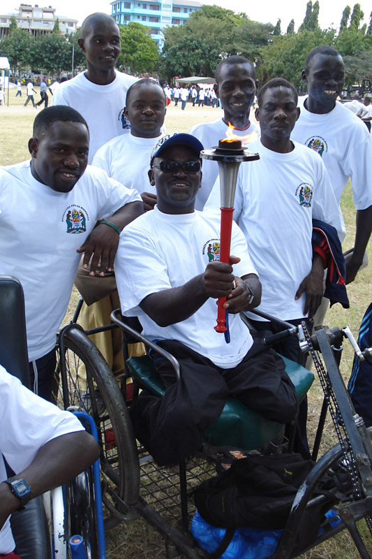 Members of the Paralympic National Team with the WHR torch.