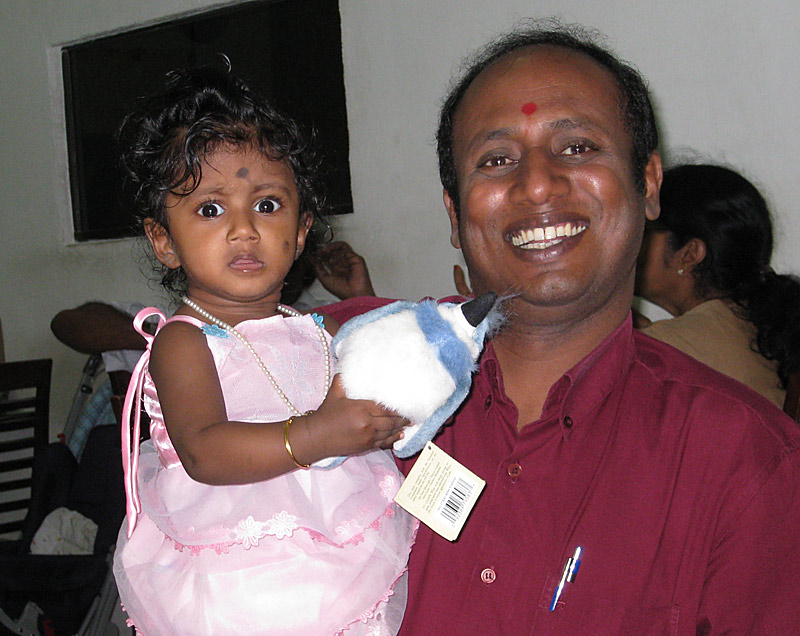 Senthil and his lovely daughter Durga, our local organiser