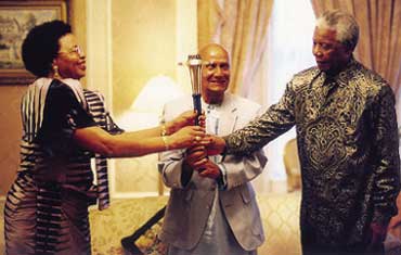 Sri Chinmoy mit Nelson Mandela