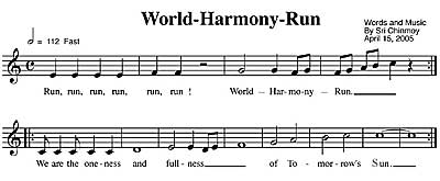 World Harmony Run Song Noten