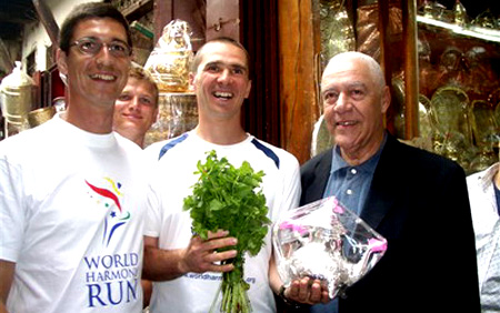 Kritartha Brada with mint at World Harmony Run in Morocco