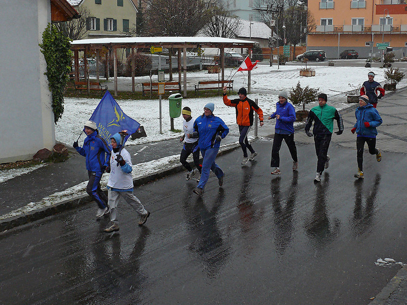 The runners with the torch