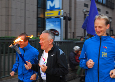Mr. Kovacs running through Brussels