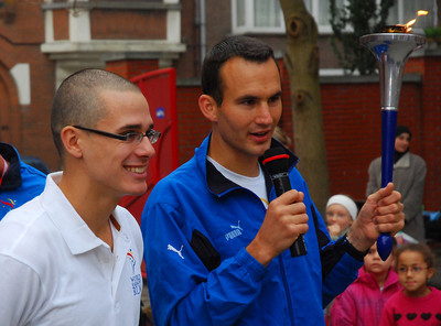 Ondrej and Pierre addressing the kids