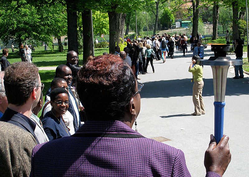The human chain starts to form...