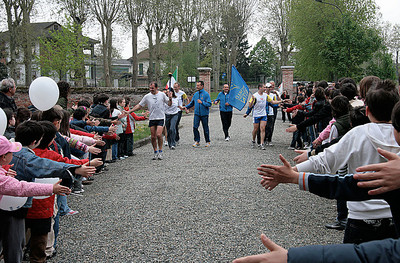 We gave the kids high fives...