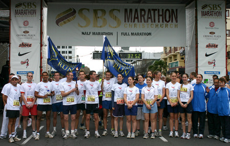 Team at starting line