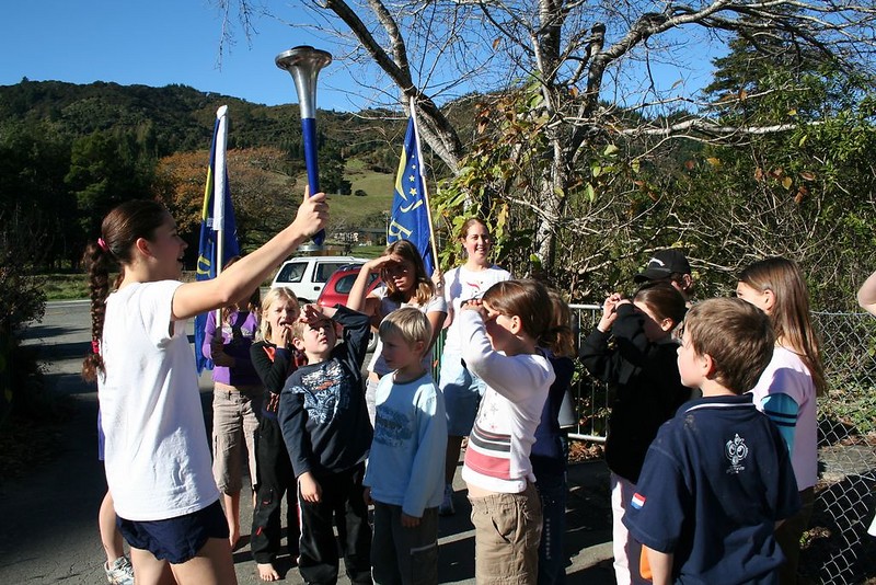 who invited us inside and let us run around the schoolgrounds with the children carrying the torch.