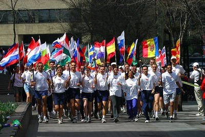 The runners enter