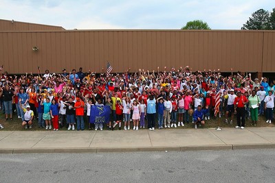The whole school came out